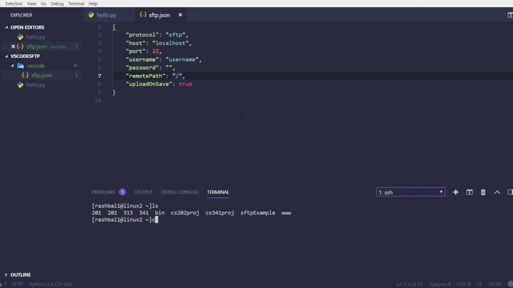 sftp visual studio code