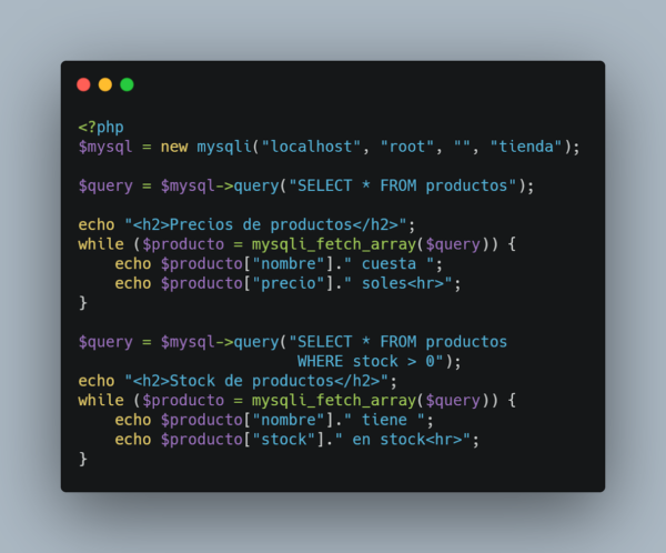 conectar php con mysql